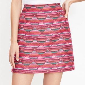 LOFT Womens Skirts Ikat Jacquard Mini Skirt Peppermint Pink size 8